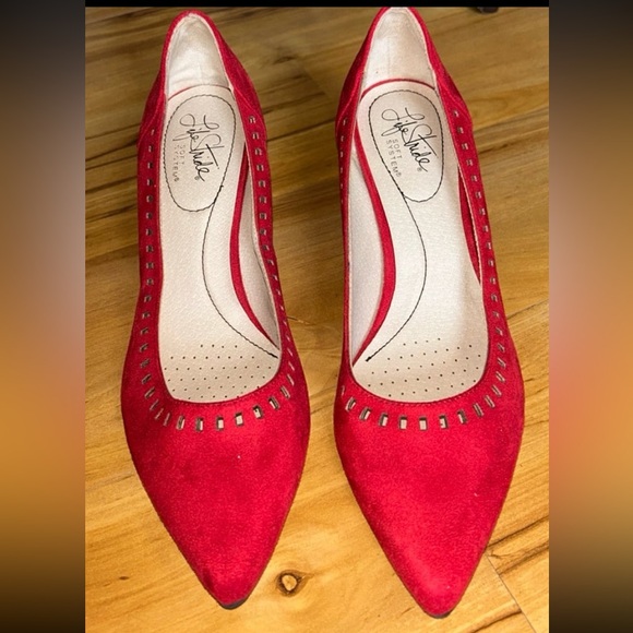 Life Stride Womens Red Pointy Toes Pumps Heels size 7.5 - Picture 4 of 8